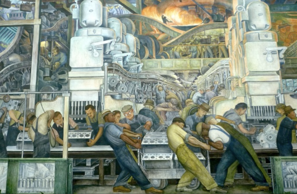 Diego Rivera, Detroit Industry Murals (1932–33), Detroit Institute of Arts.